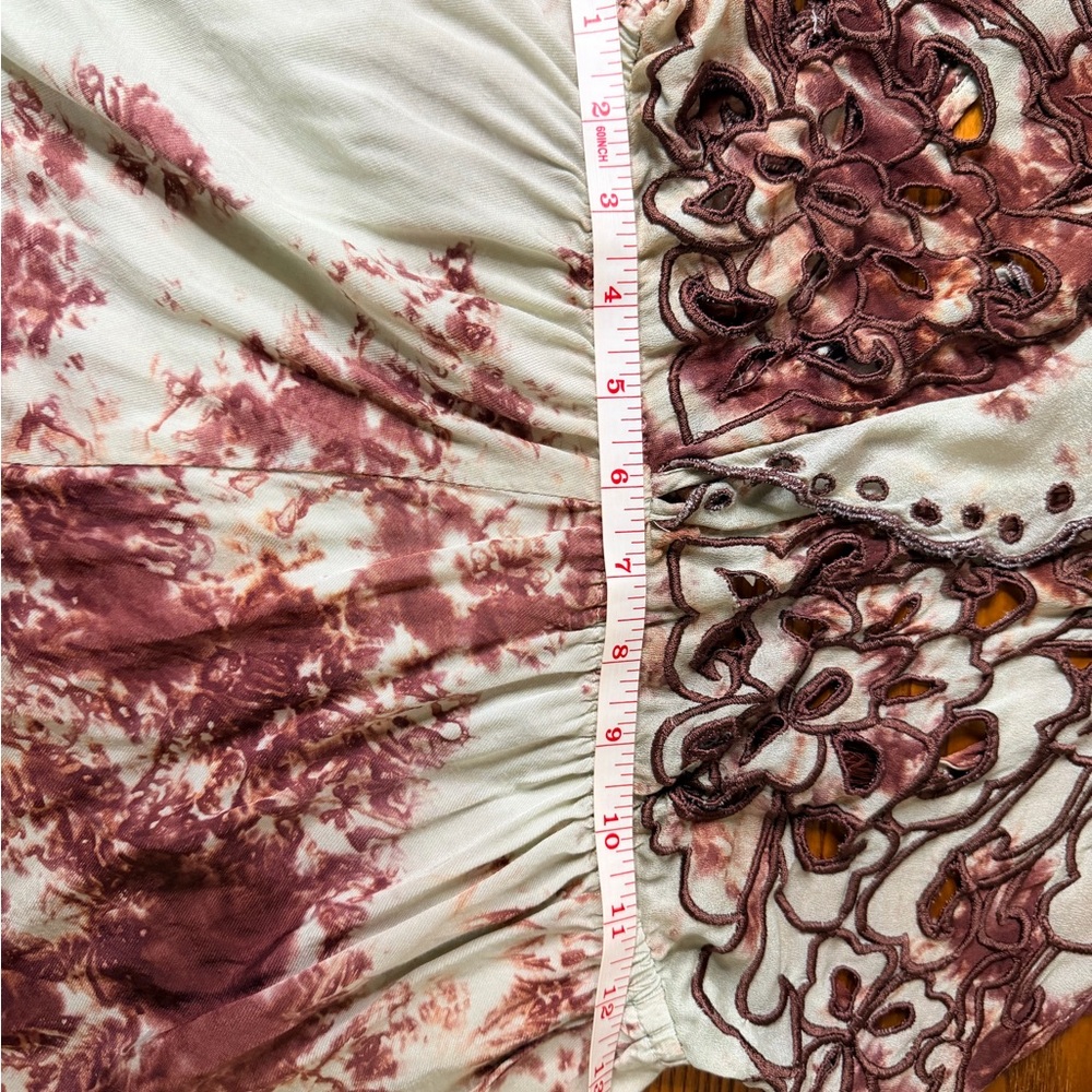 Free People Maroon and Cream Tie-Dye Romper - Picture 10 of 13